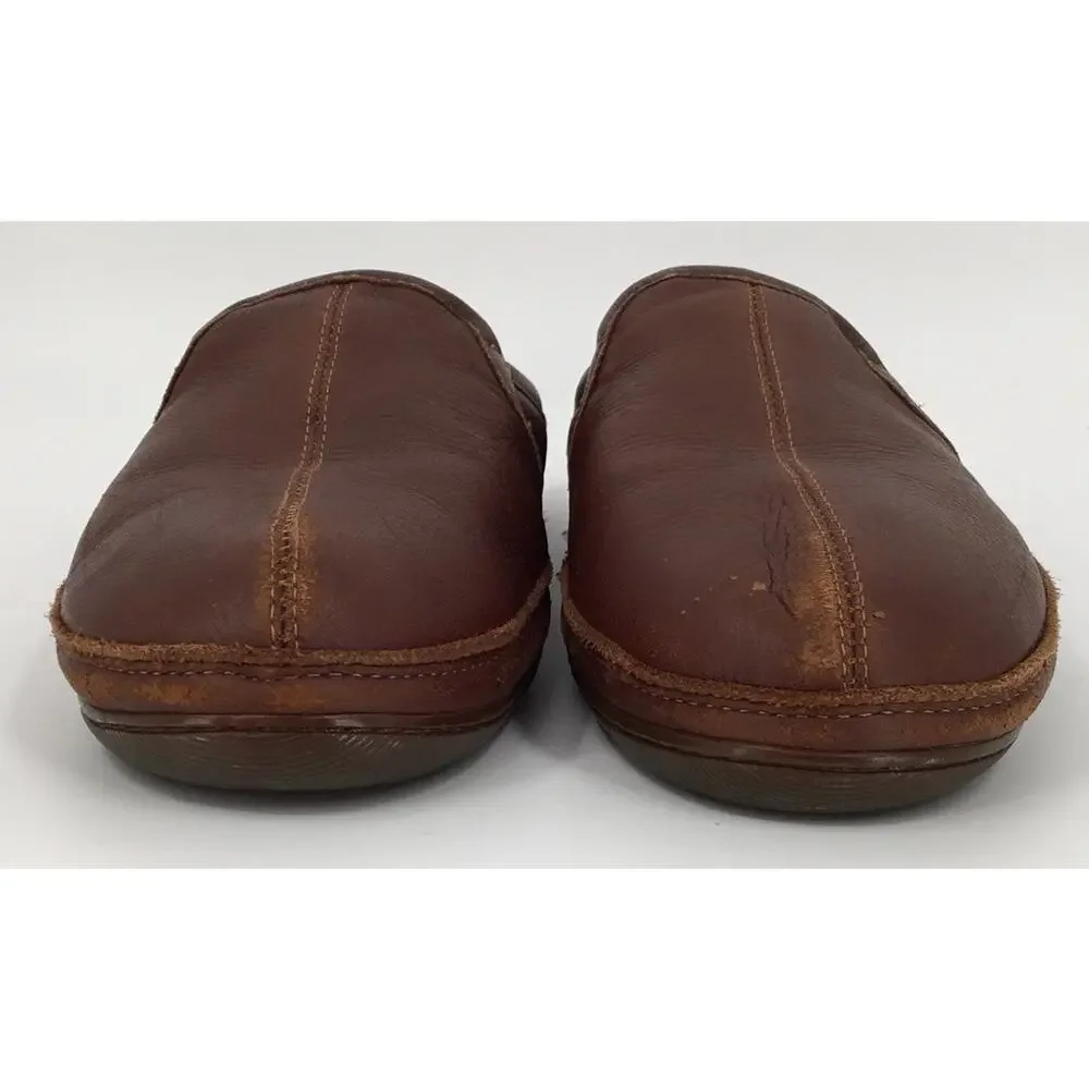 L.L.Bean Brown Leather Mule Clogs Slip On Comfort Shoes Men's 12M